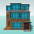 Modern Detached Villa With Multi Story Design Large Glass Windows And Dark Roof