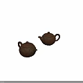 Two Traditional Brown Clay Teapots with Classic Design and Smooth Surface