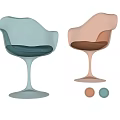 Transparent Colored Glass Dining Chairs With High Stem Base And Modern Design