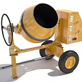Yellow Portable Concrete Mixer Industrial Equipment with Trolley Wheels and Control Panel for Construction Use