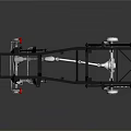 Sturdy Automotive Chassis Frame With Wheels Suspension And Drivetrain Components