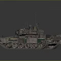 Military Tank 3D Model With Camouflage Design Cannon Turret And Tracks