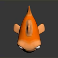 Orange Cartoon Aquatic Animal Fish With Big Eyes And Toy Design
