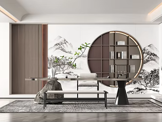 New Chinese Style Study 3d model