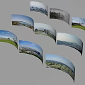 Aerial Planning Showcasing Urban Green Spaces Rivers And Mountain Landscapes In Curved Aerial Views