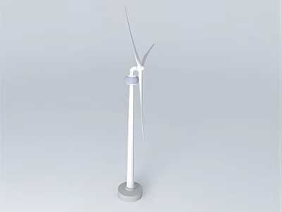 Main Architectural Components of Wind Turbine with Tower Blades and Base 3d model