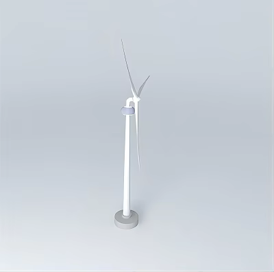 Main Architectural Components of Wind Turbine with Tower Blades and Base 3d model