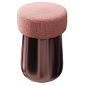 Modern Stools With Fabric Seats And Metallic Legs In Gray Pink Silver Colors