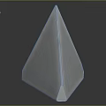 Transparent Pink Crystal Pyramid With Glossy Surface And Reflective Base