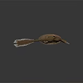 Realistic Winged Dinosaur Model With Brown Textured Skin And Open Mouth