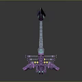 Futuristic Purple Blue Mechanical Creature With Long Body Glowing Parts And Detailed Structure