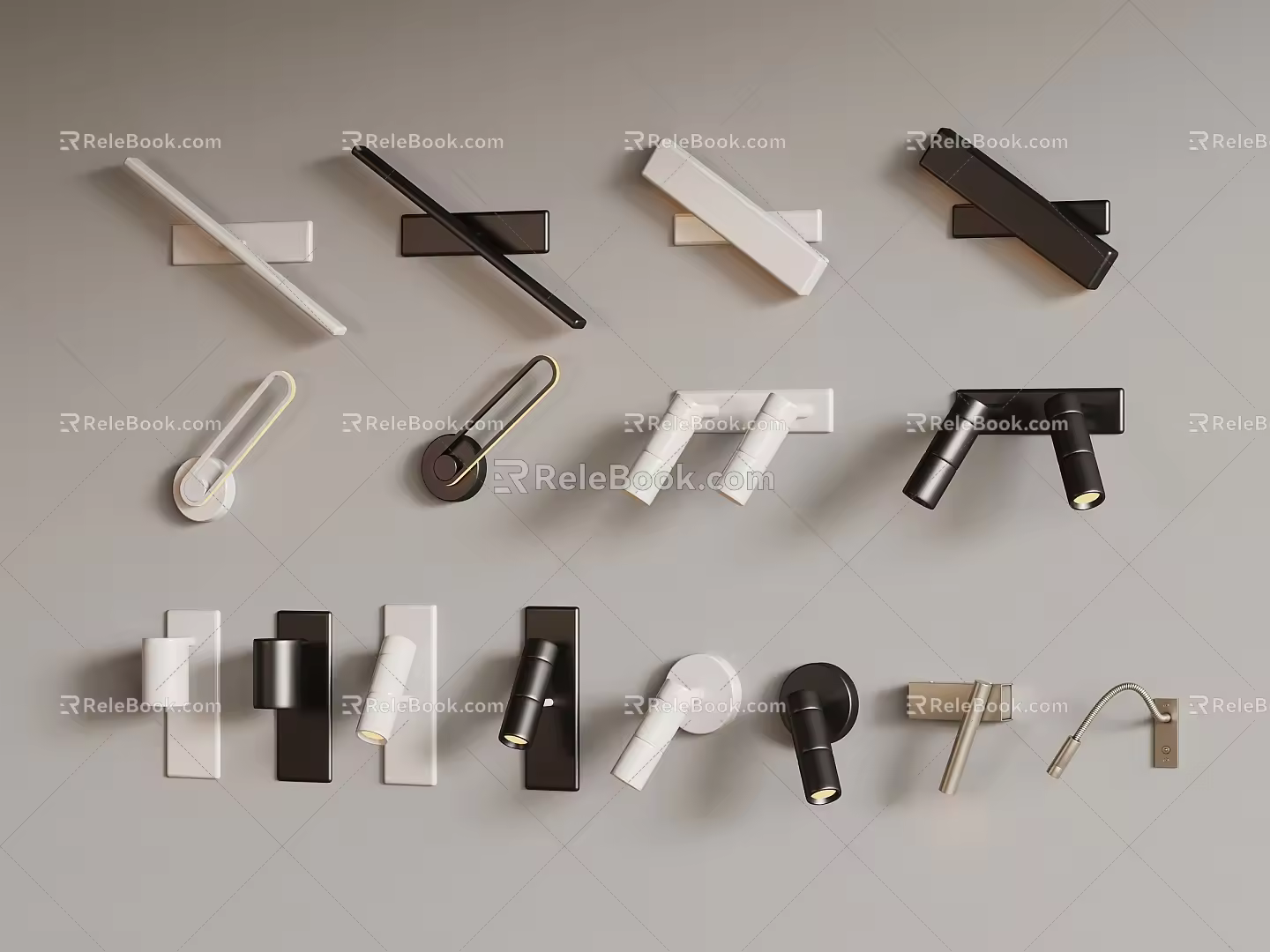 modern wall lamp long wall lamp reading lamp 3d model
