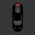 Black Supercar With Red Accents And Carbon Fiber Modern Aerodynamic Design