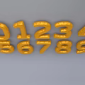 Golden Number Balloons Digits 0 Through 9 For Festive Party Decorations