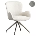 Light Colored Fabric Office Chair With Sleek Metal Base And Comfortable Design