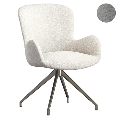 Light Colored Fabric Office Chair With Sleek Metal Base And Comfortable Design 3d model