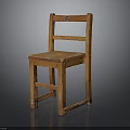 Vintage Wooden Chair With Simple Design And Classic Solid Wood Structure