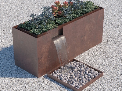 Industrial LOFT flower box sink flower pond succulent small landscaping flowing pebbles model