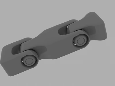 Gray Mechanical Part With Elongated Body And Two Circular Rollers Smooth Surface For Machinery Connection 3d model