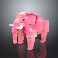 Adorable Pink Elephant Shaped Home Decor Accessory With Yellow Trims