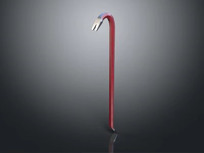 Red Curved Metal Hardware Tool Durable Pry Bar for Construction and Industrial Use 3d model