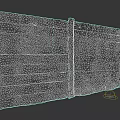 Outdoor Old Gray Concrete Fence With Layered Structure And Rough Surface 3d model