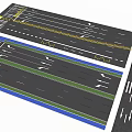 Comprehensive Road Infrastructure With Multiple Lanes Traffic Markings Crosswalks Directional Arrows And Colored Lane Dividers