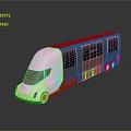 Modern Electric Bus With Sleek Design Large Windows And Blue Wheels