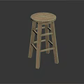 Light Wood Bar Stool With Round Seat Simple Design And Sturdy Legs