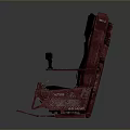 Modern Public Chair Design With Black And Red Leather High Backrest And Armrests