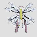 Game and Movie Character With Multiple White Wings Pink Accents And Fantasy Outfit