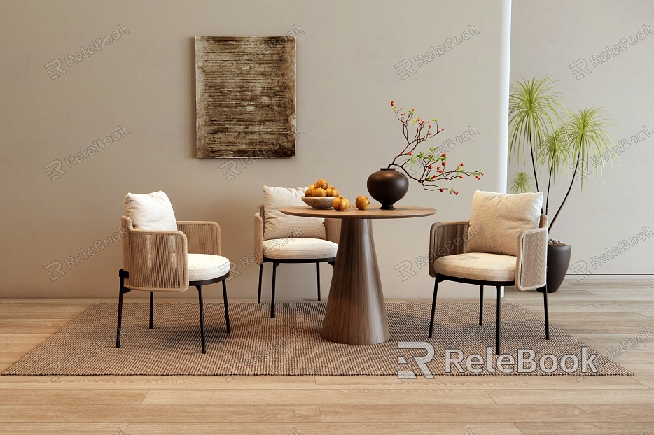 Modern Leisure Table and Chair Negotiation Table and Chair Rattan Leisure Chair Vase Jewelry Ornaments model