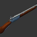 Vintage Style Shotgun With Wooden Stock And Silver Barrel Design