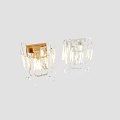 Modern Wall Lamp Featuring Crystal Glass Design And Warm Gold Lighting