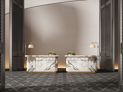 Lobby Reception Desk Reception Desk Water Bar model