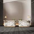 Lobby Reception Desk Reception Desk Water Bar 3d model
