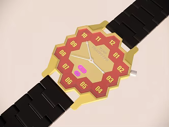 Creative electronic quartz watch 3d model