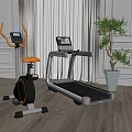 Modern Sports Equipment With Treadmill And Exercise Bike In Home Gym Setting
