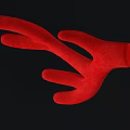 Decorative Red Animal Claw Shaped Wall Decor On Black Background 3d model
