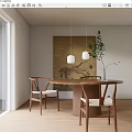 Quiet table and chair combination 3d model