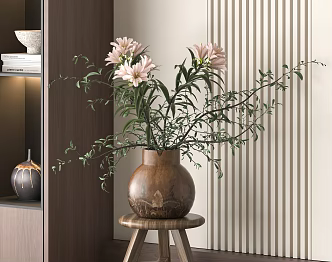 Modern Vase Flower Art 3d model