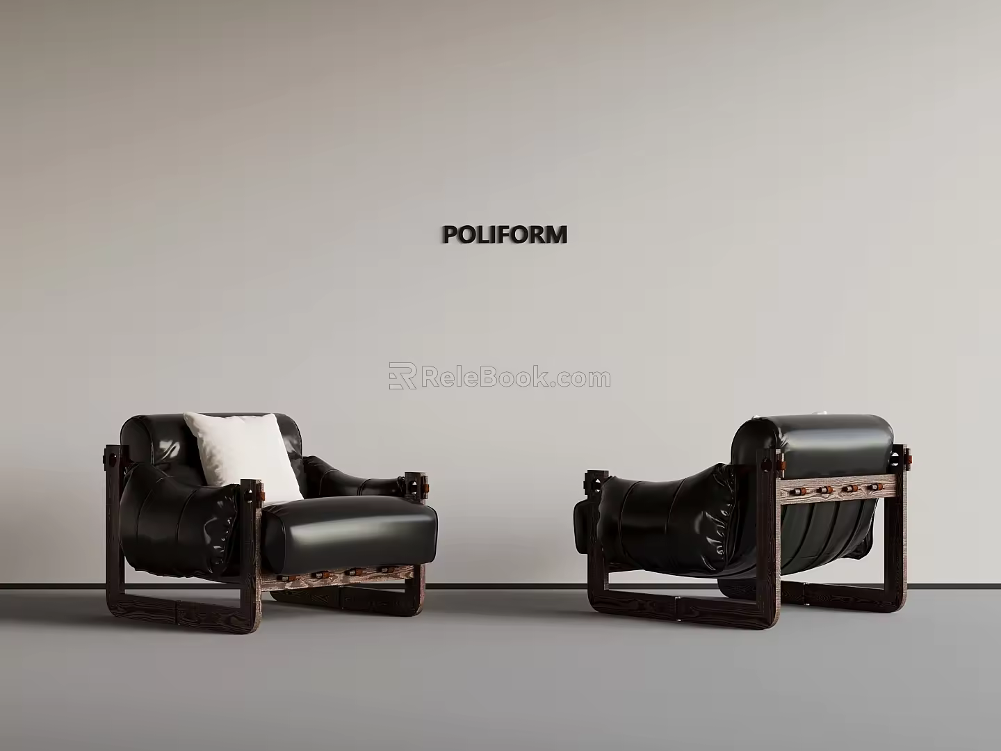 Middle Ancient Style Single Sofa Casual Sofa Leather Sofa 3d model