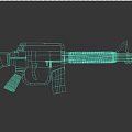 Tactical Military Style Assault Rifle With Metallic Finish And Detailed Design