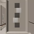 Modern Entryway Hallway Interior Design With Wall Decor Lighted Square Dark And Light Panels 3d model