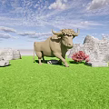 cattle carving three-dimensional 3d model