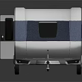 Stylish Modern White Caravan Trailer With Sleek Exterior And Black Windows