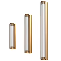 Modern Wall Lamps With Gold Frames And White Shades In Different Sizes