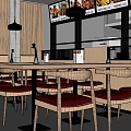 modern fast food restaurant noodle shop 3d model