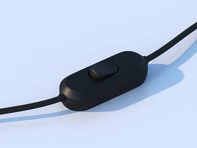 Black Corded Switch Essential Household Item With Sleek Modern Design 3d model