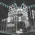 Future Architecture Design With Blue Screens Modern Structure And Mechanical Elements